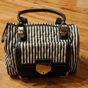 Jessica Simpson satchel in a bold Black and White Quilted Satchel